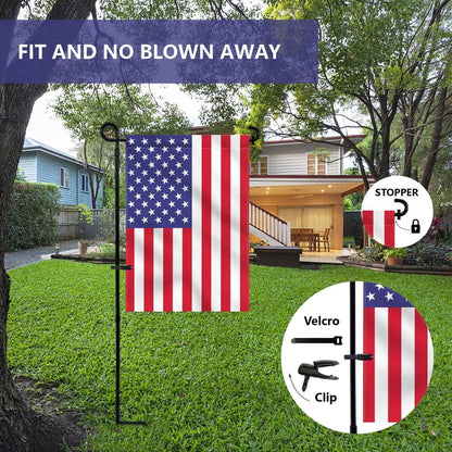 YEAHOME Garden Flag Holder Stand, Premium Yard Flag Holder Weather-Proof Metal Powder-Coated Flagpole with Clip and Stopper for Christmas Garden