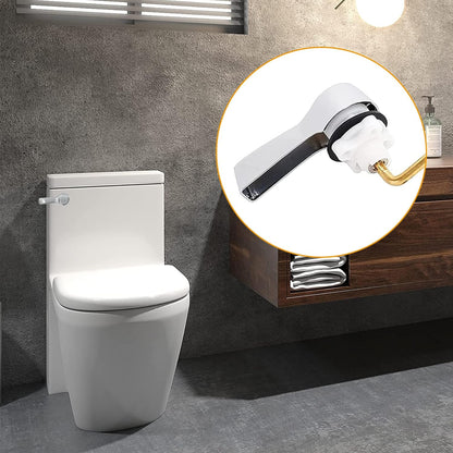 Hibbent Universal Metal Front Mount Toilet Handle Replacement Kit, Brass Toilet Flush Tank Lever with Stainless Steel Flapper Chains for Most