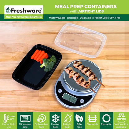 Freshware Meal Prep Containers [50 Pack] 1 Compartment Food Storage Containers with Lids, Bento Box, BPA Free