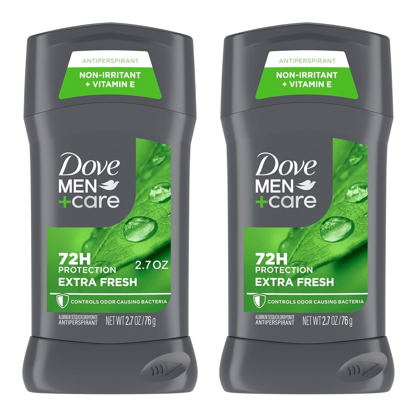 Dove Men+Care Extra Fresh Men's Antiperspirant Deodorant Stick Extra Fresh Twin pack With 72-hour sweat & odor protection with 1/4 Moisturizing Cream