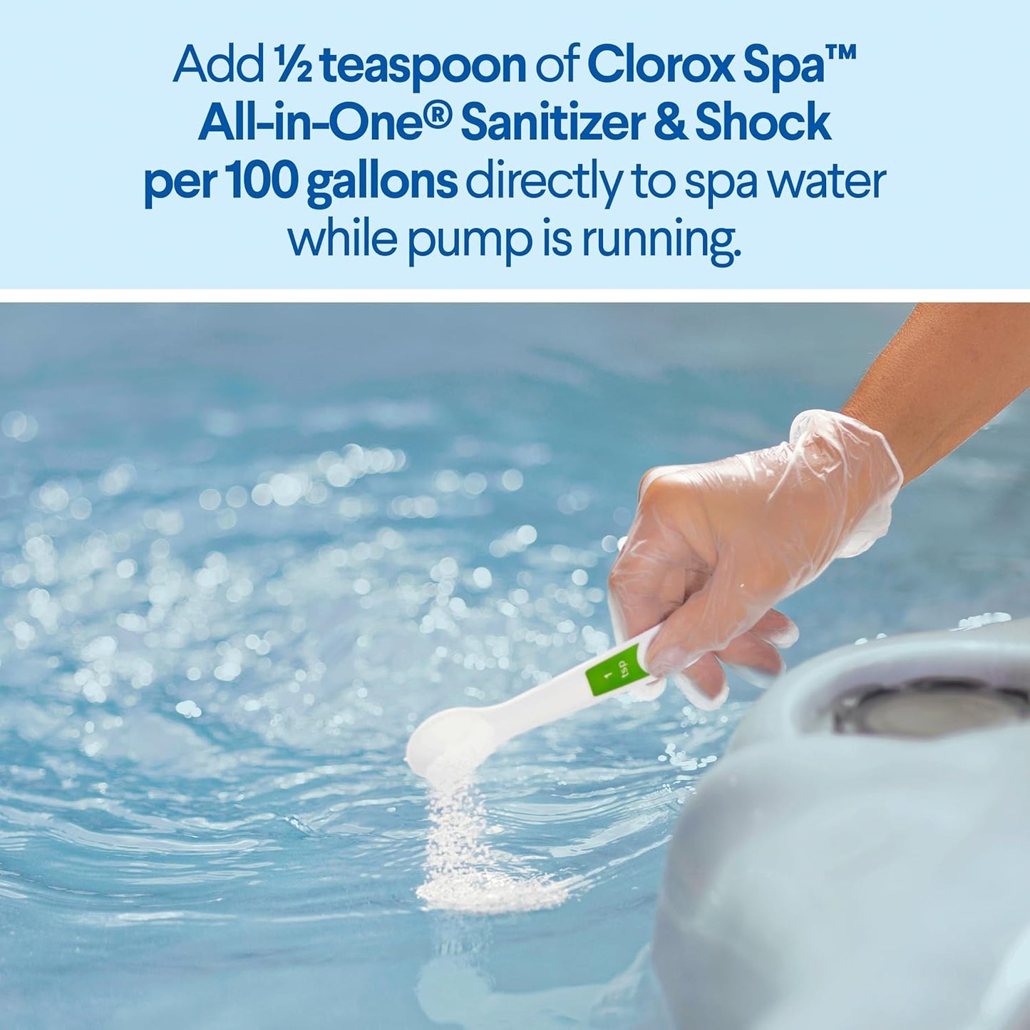 Clorox Pool&Spa Spa Water All-in-One Sanitizer & Shock, Destroys Contaminants, Clears Cloudy Water, 2LB