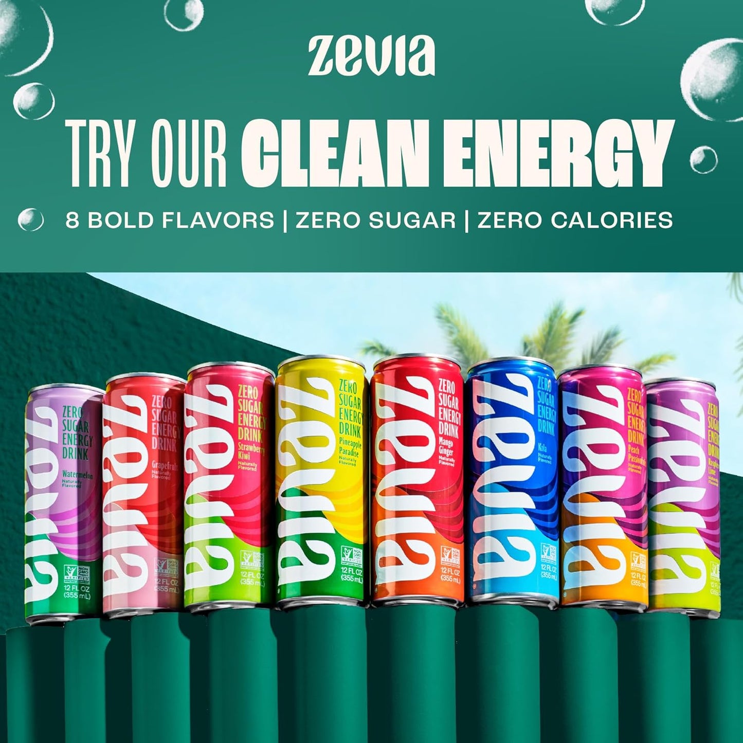 Zevia Zero Sugar Soda, Cola, 12 oz Cans (24-Pack) Naturally Sweetened, Zero Calorie Sugar Free Soda - Non-GMO Project Verified, Gluten-Free, Vegan