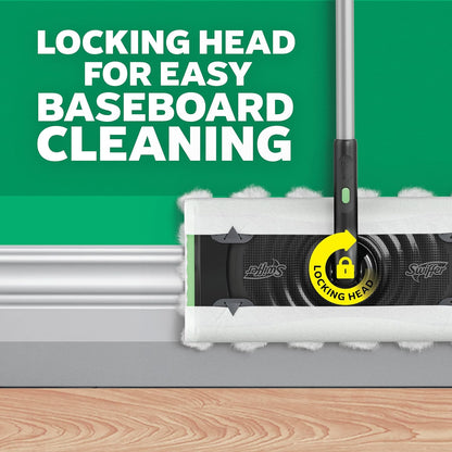Swiffer Sweep & Mop Deluxe 2-in-1 Multi-Surface Kit for Floor Cleaning, Includes 1 Sweeper Device, 5 Dry Sweeping + 6 Wet Mopping Heavy Duty