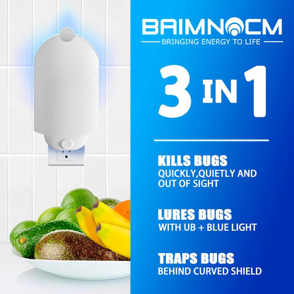 Flying Insect Trap for Indoor Use (2 Staters & 6 Refill Cartridges), UV Light Bug Catcher for Fruit Flies, Gnats & Small Flying Pests, Silent