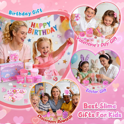 6 Pack Slimes, Pink Slime Kids, Cloud Slime kit for Girls Ages 8-12, Toys for Girls and Boys, for Kids Slime Set Party kit Goodie Bag