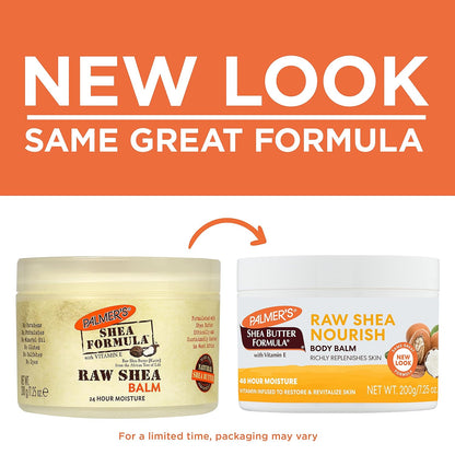 Palmer's Shea Butter Formula Raw African Shea Butter Balm, Nourishing Body Moisturizer for Rough, Dry Skin, 7.25 Ounces