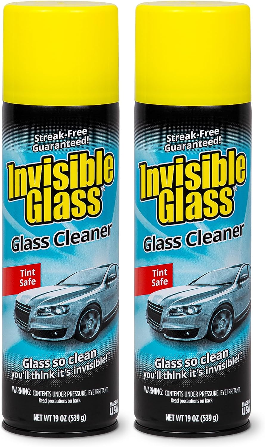 Invisible Glass 91164-2PK Premium Aerosol Glass Cleaner Spray for Car Windshields and Windows, Automotive and Home Window Cleaner