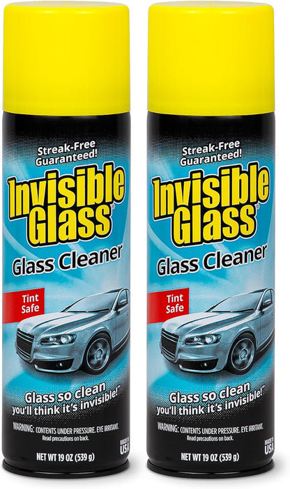 Invisible Glass 91164-2PK Premium Aerosol Glass Cleaner Spray for Car Windshields and Windows, Automotive and Home Window Cleaner