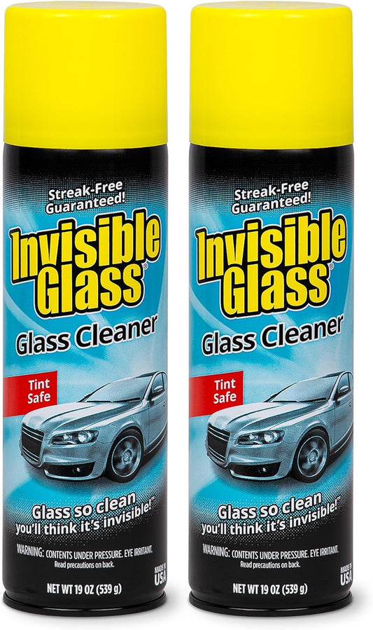 Invisible Glass 91164-2PK Premium Aerosol Glass Cleaner Spray for Car Windshields and Windows, Automotive and Home Window Cleaner