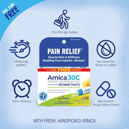Boiron Arnica Montana 30C Homeopathic Medicine for Relief from Muscle Pain, Muscle Stiffness, Swelling from