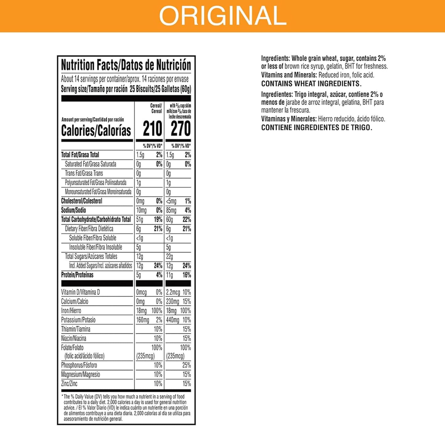 Kelloggs Frosted Mini-Wheats Breakfast Cereal, High Fiber, 48g Whole Grain, Giant Size, 29.5 oz