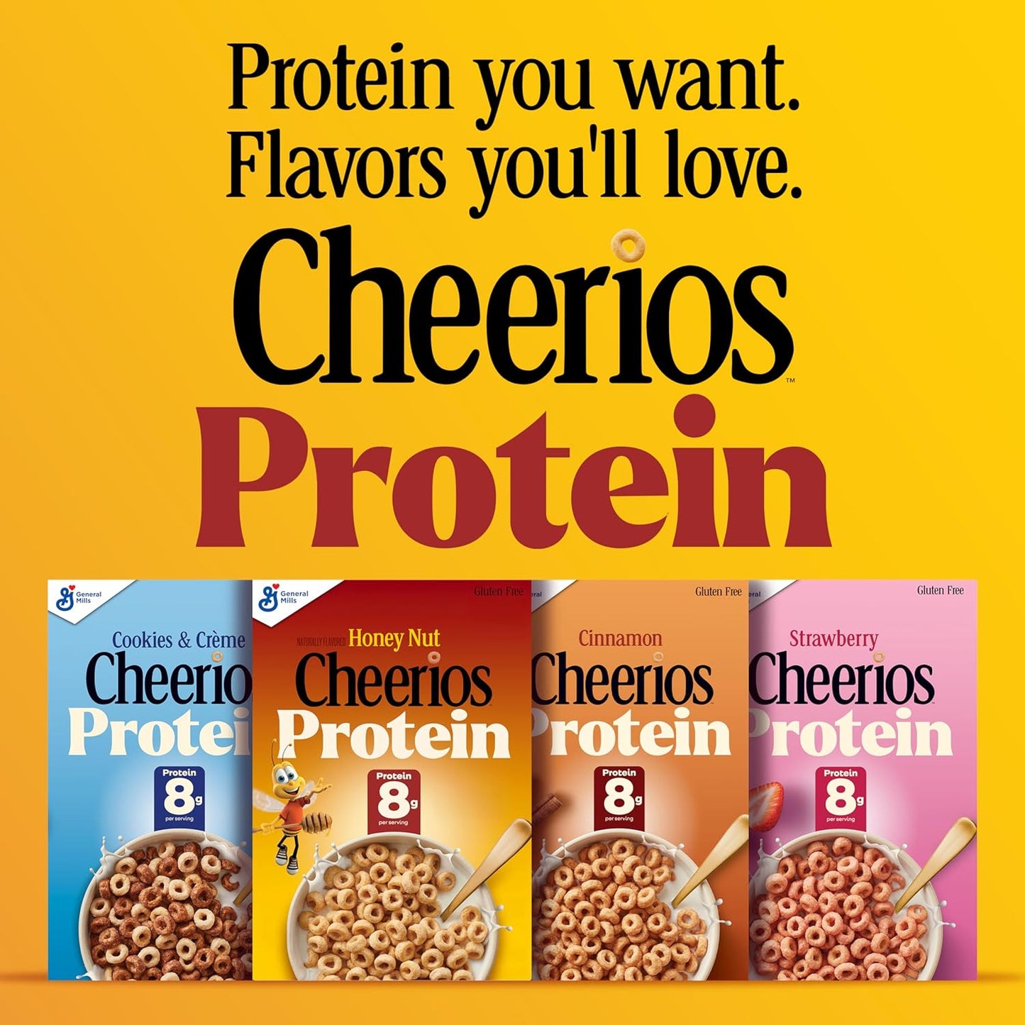 Cheerios Protein Cereal, Cookies and Crme, 8g Protein, Family Size, 15 oz