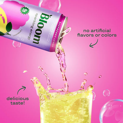 Bloom Nutrition Sparkling Energy Drink - Variety Pack - Natural Caffeine, Zero Sugar, 180mg Caffeine - Antioxidant-Rich with Green Coffee