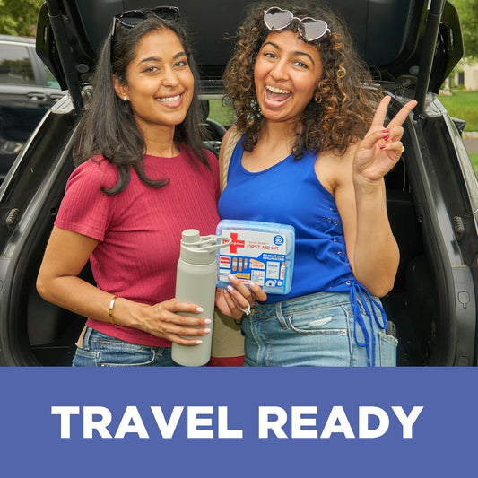 BAND-AID Brand Travel Ready Portable Emergency First Aid Kit for Minor Wound Care, Perfect for Home, Car