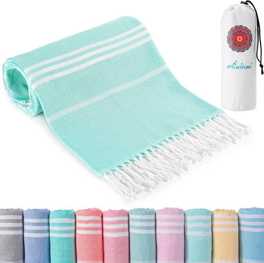 Antfuny Turkish Beach Towels Vacation Essentials Quick Dry Sand Free Oversized Bath Pool Swim Towel Extra Large XL Blanket Adult Travel Gift Cruise
