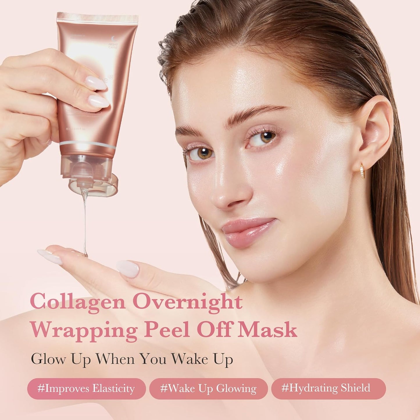 medicube Wrapping Mask Collagen Overnight Peel Off Facial Mask, Elasticity & Hydration Care, Reduces Sagging &