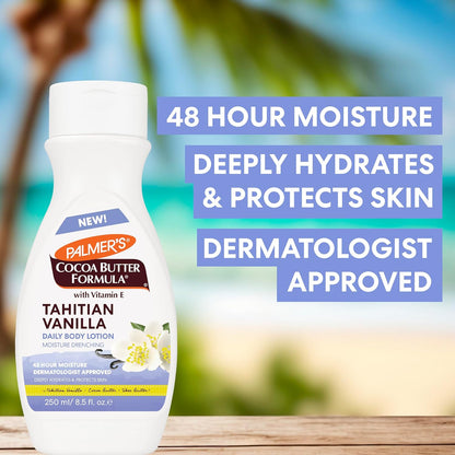 Palmer's Cocoa Butter Formula Tahitian Vanilla Body Lotion, 8.5 Oz, Daily Moisturizing Lotion for Dry Skin with Shea Butter & Vitamin