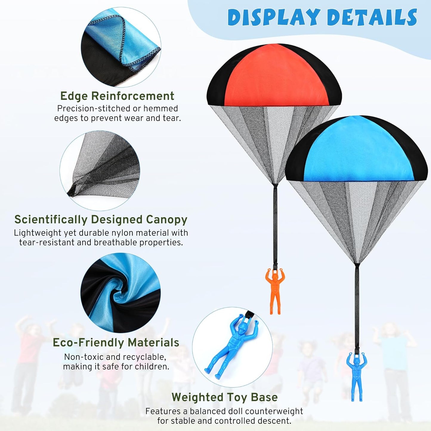 Parachute Toy for Kids, Outdoor Toys Flying Parachute Men, Inside & Outside Toys for or 3 4 5 6 7 8 9 10 11 12 Year