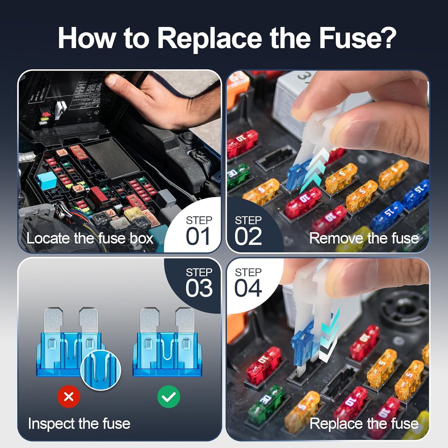 JOREST 300Pcs Car Fuse Assortment