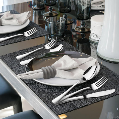 Silverware Set for 8, 40 Piece Heavy Duty Stainless Steel Flatware Utensils Cutlery Set Including Steak Knife Fork and Spoon, Dishwasher