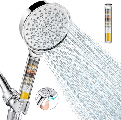 Cobbe Filtered Shower Head with Handheld, High Pressure 6 Spray Mode Showerhead with
