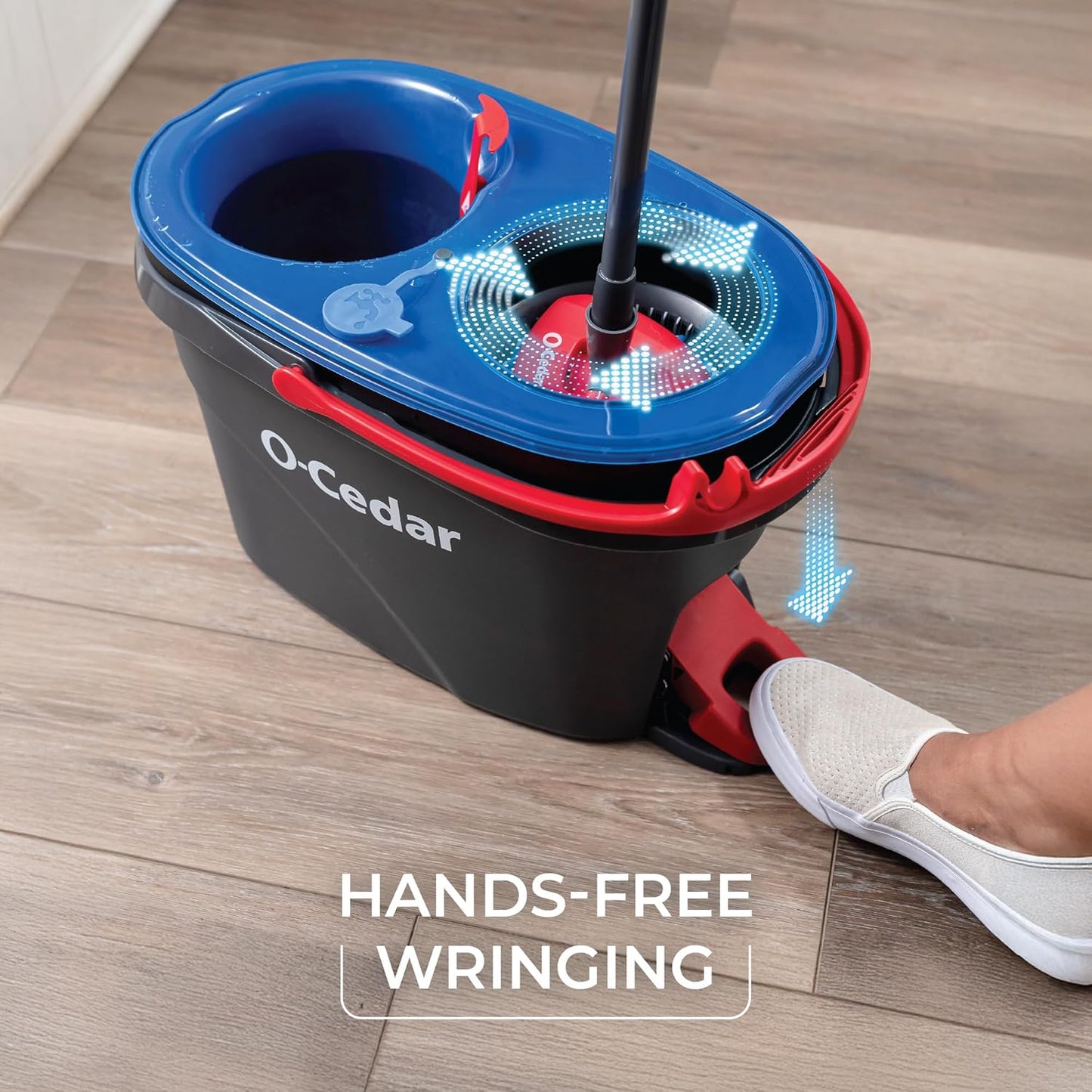 O-Cedar RinseClean Spin Mop & Bucket System, Clean with Water, Removes 99% of Bacteria