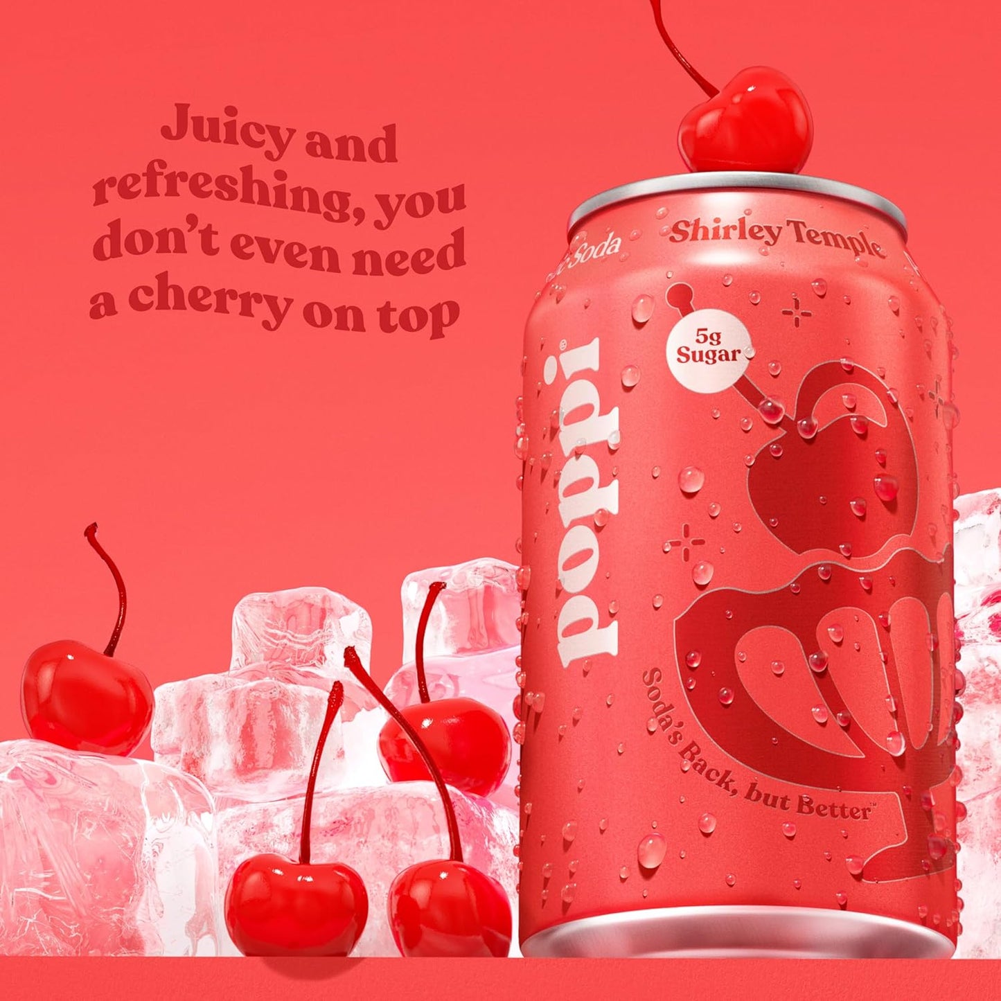 Poppi Sparkling Prebiotic Soda Beverage with Apple Cider Vinegar, Seltzer Water and Fruit Juice, Shirley Temple, 12 Fl Oz2