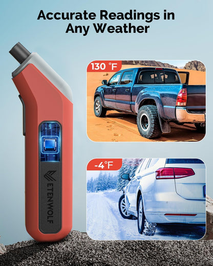 ETENWOLF T300 Digital Tire Pressure Gauge 3-200 PSI, Industrial Tire Gauge Calibrated to ANSI B40.7 Grade 2A(Plus-Minus