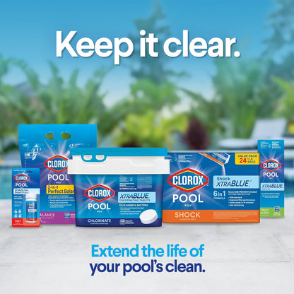 Clorox Pool&Spa XTRABLUE 3 Chlorinating Tablets, Individually Wrapped, Kills Bacteria & Stops Algae (5 LB)
