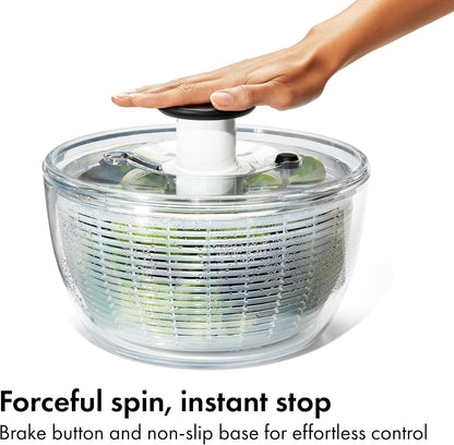 OXO Good Grips Salad Spinner, Lettuce Spinner, Fruit Washer, Fruit Washing Bowl with Strainer, Vegetable Cleaner, Salad Cleaner, Lettuce