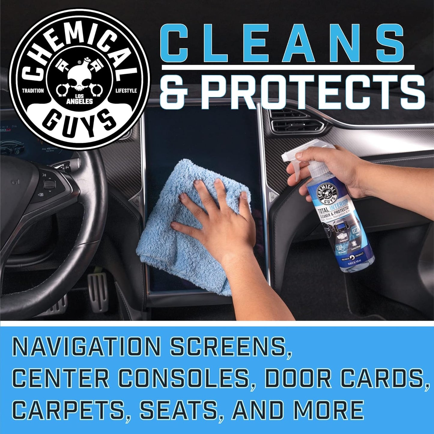 Chemical Guys Total Interior Cleaner & Protectant Interior Cleaner, Cleans & Protects Leather, Vinyl, Plastic