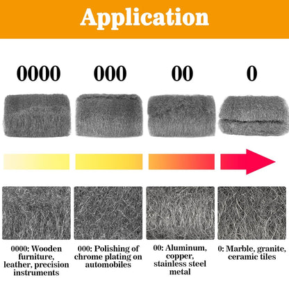 MAQIHAN Steel Wool Pads 0000 15PCS - Steel Wool 0000 Roll Glass Wood Fabric Metal Extra Fine Polishing Chrome Glass Polishing Pads Wool Steelwool