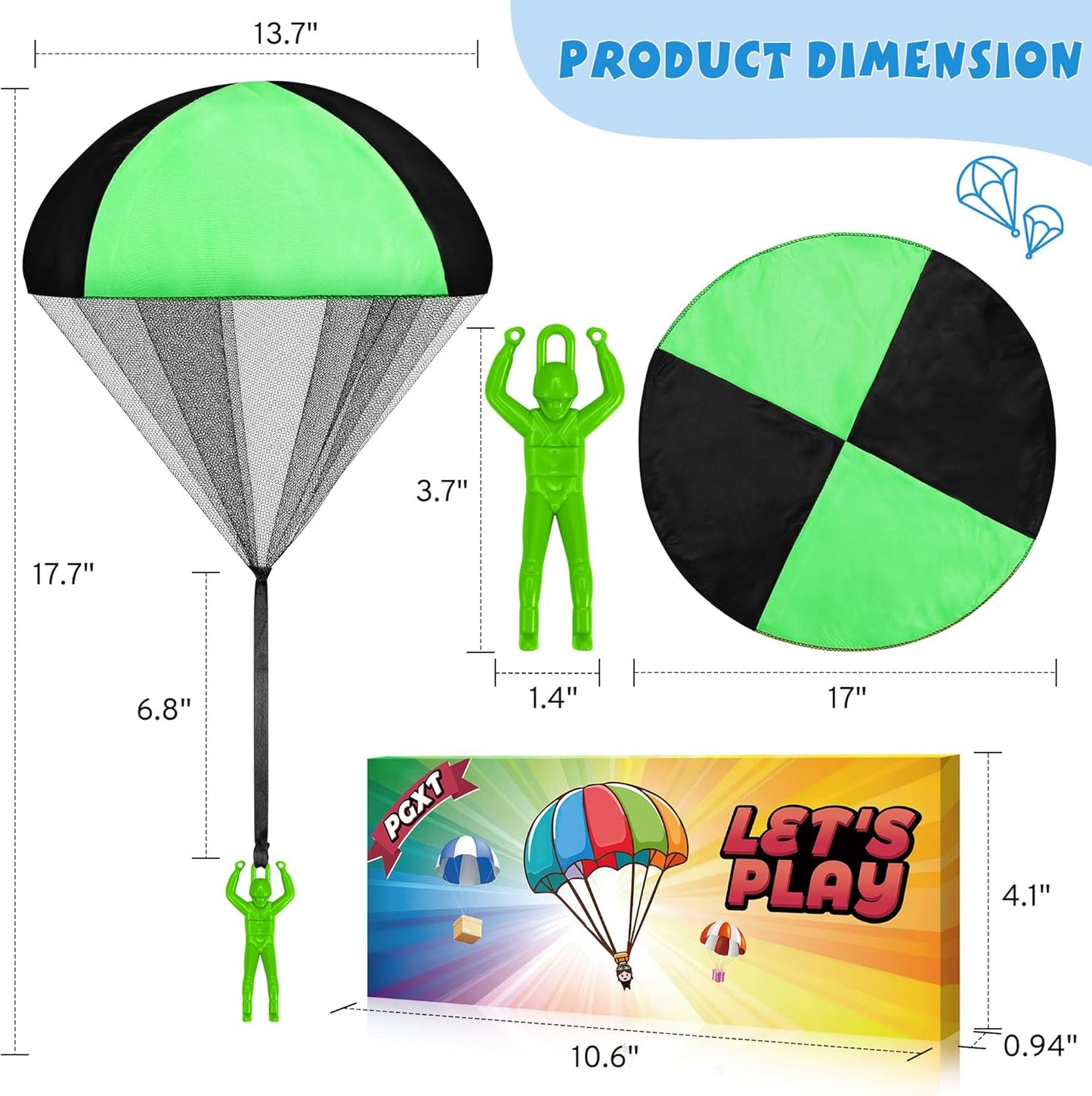 Parachute Toy for Kids, Outdoor Toys Flying Parachute Men, Inside & Outside Toys for or 3 4 5 6 7 8 9 10 11 12 Year