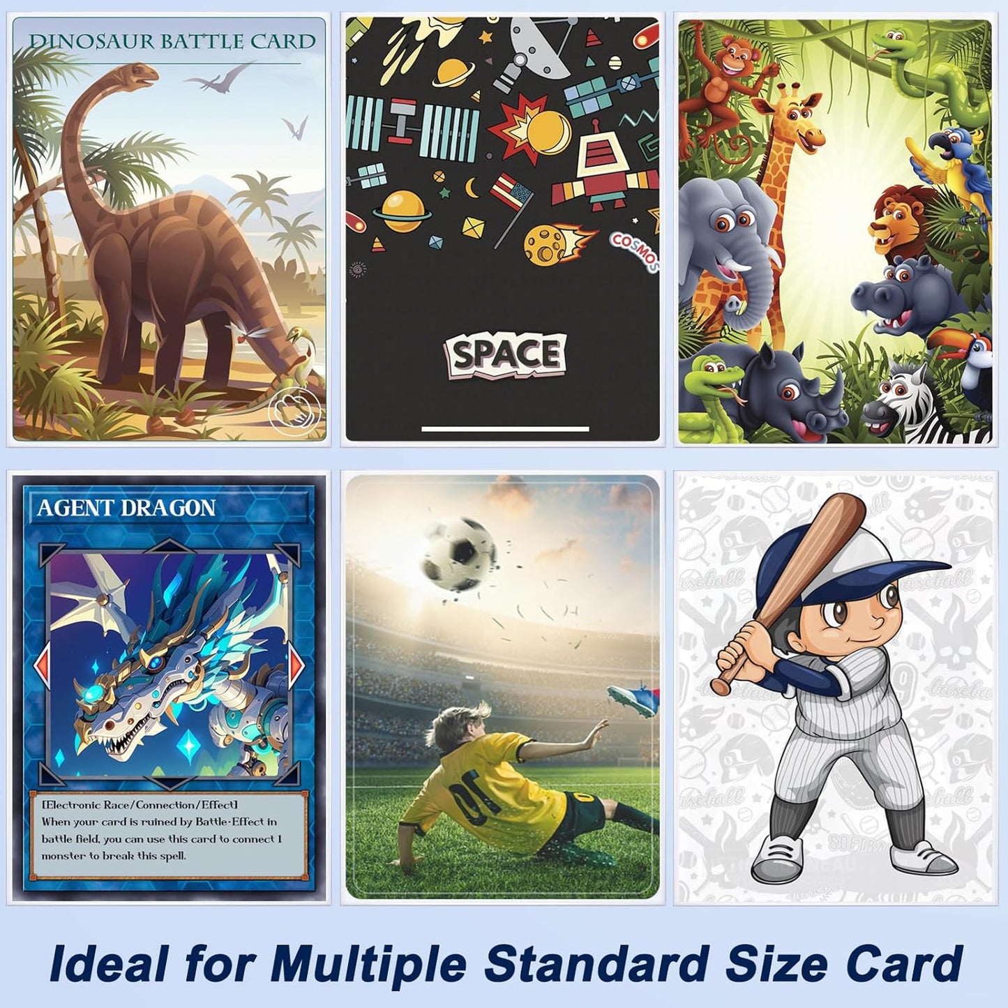 500 Counts Card Sleeves for Trading Cards, Soft Penny Card Sleeves Clear Plastic Card Protectors Fit for Baseball Card, Sports