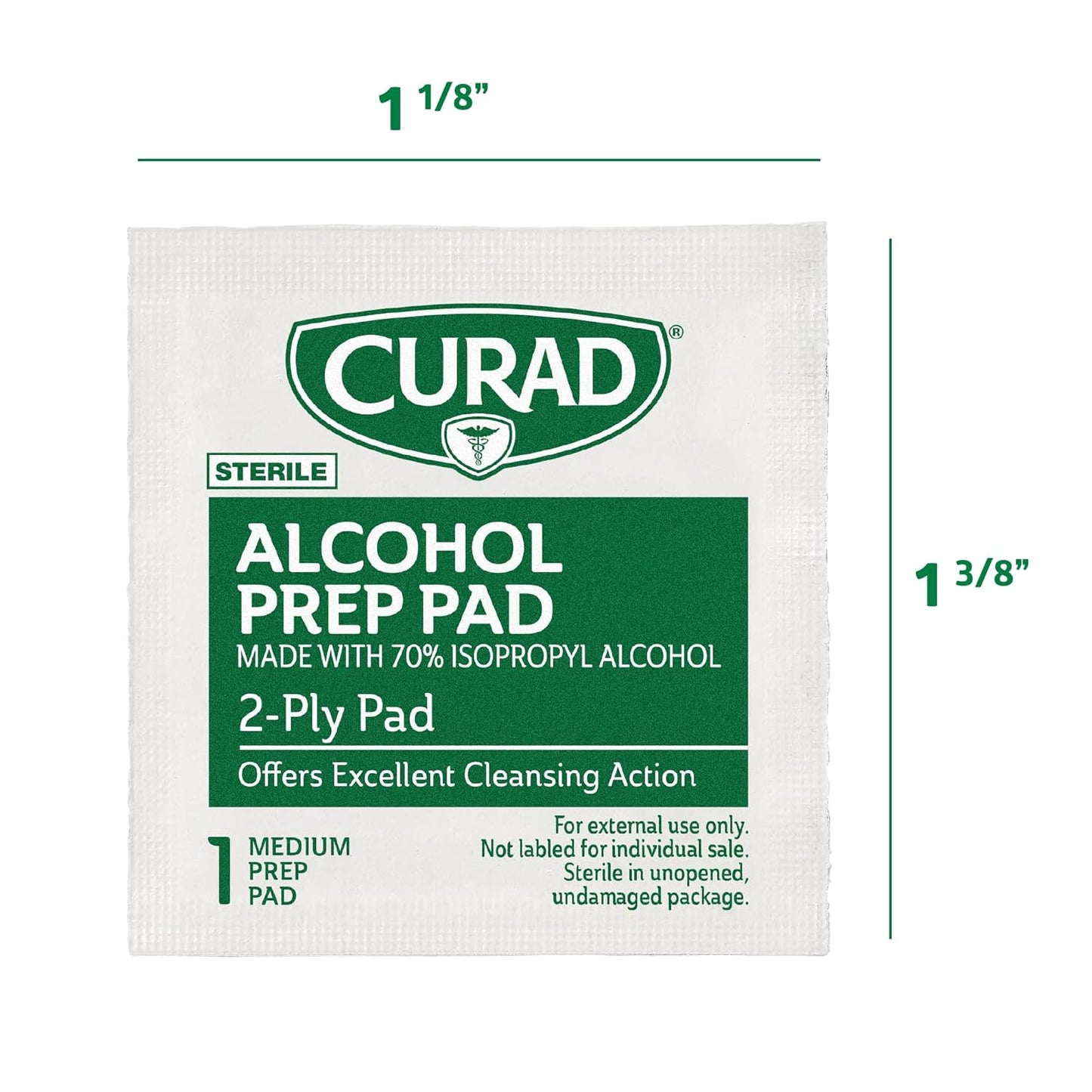 CURAD Alcohol Prep Pads (Pack of 4 Boxes), 400 Pieces of Medium Isopropyl Alcohol Wipes Individually