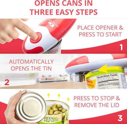 Kitchen Mama Auto Electric Can Opener: Open Your Cans with A Simple Press of Button - Automatic, Hands Free, Smooth Edge, Battery