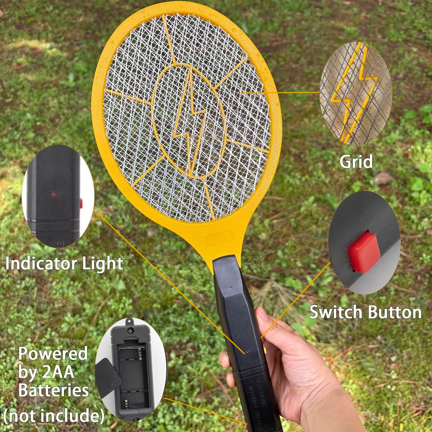 2 Pack Electric Fly Swatter, Bug Zapper Racket for Indoor Pest