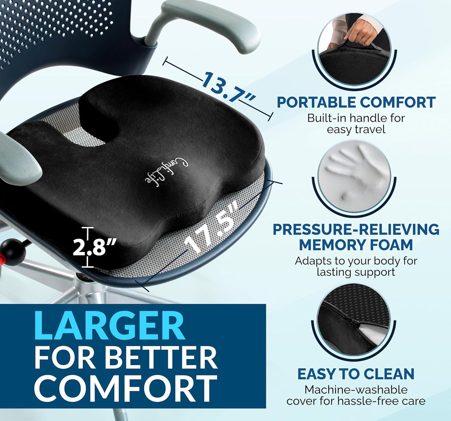 ComfiLife Premium Gel & Memory Foam Seat Cushion Doctor Recommended Office Chair