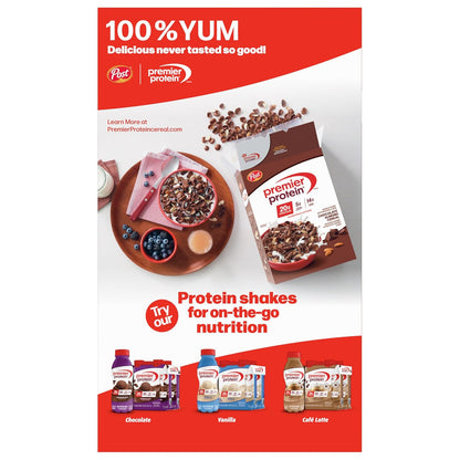 Premier Protein Mixed Berry Almond Cereal, Protein Cereal Flakes Mixed with Dried Berries and Sliced Almonds, Contains 20g of Protein Per