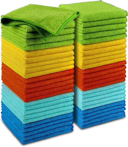AIDEA Microfiber Cleaning Cloth, 50PK, Microfiber Towels for Cars, Premium Wash Cloths, Dusting Cloth Cleaning Rags, Absorbent Towels for SUVs