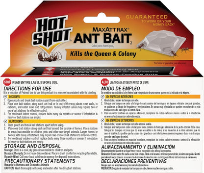 Hot Shot MaxAttrax Ant Bait 8 Count, Child-Resistant Bait Stations
