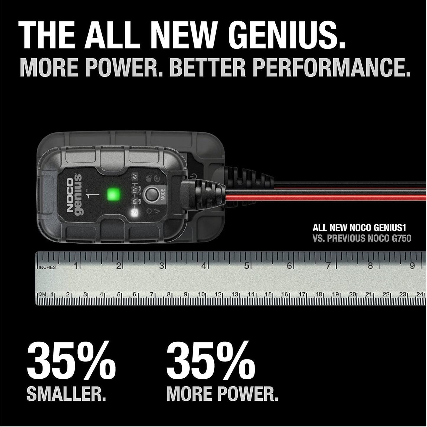 NOCO GENIUS1: 1A 6V/12V Smart Battery Charger Automatic