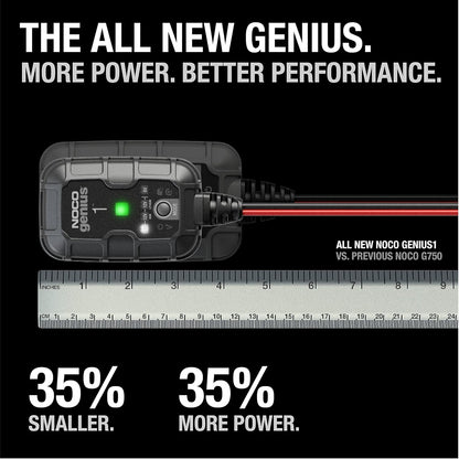 NOCO GENIUS1: 1A 6V/12V Smart Battery Charger Automatic