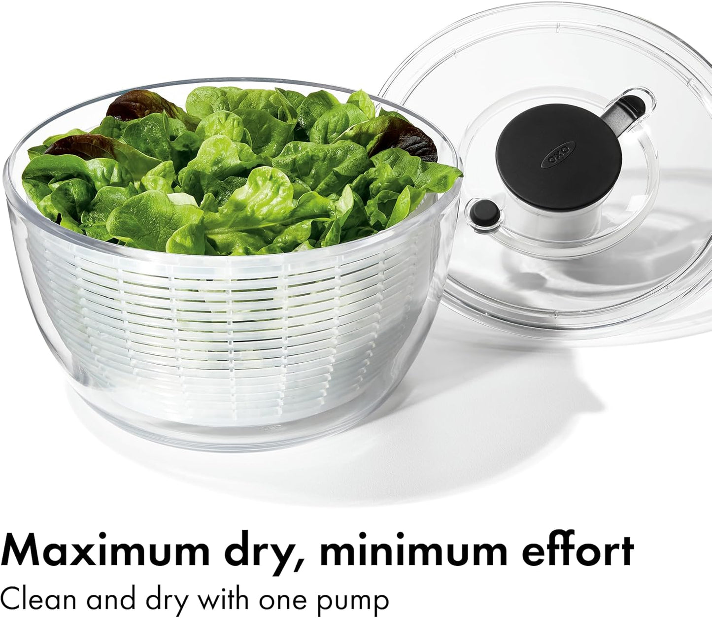 OXO Good Grips Salad Spinner, Lettuce Spinner, Fruit Washer, Fruit Washing Bowl with Strainer, Vegetable Cleaner, Salad Cleaner, Lettuce