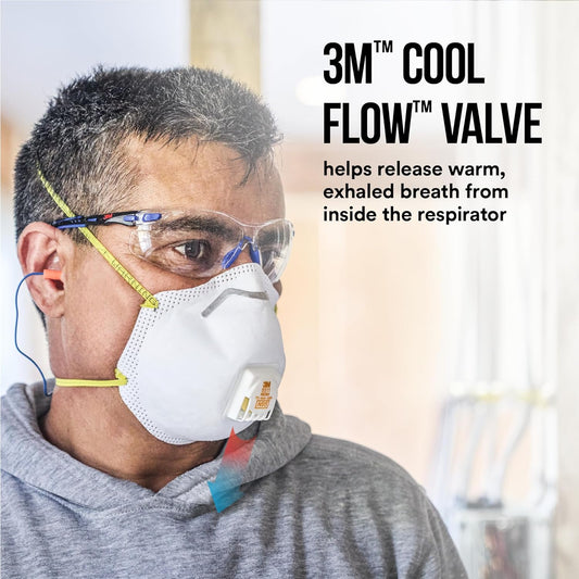 3M N95 Respirator 8511, Cool Flow Valve, 10 Pack, NIOSH-APPROVED, Advanced Filter Media For Easy Breathing, Comfortable For Long Periods Of