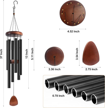 Bursvik Large Aluminium Wind Chimes 37" to Create a Zen Atmosphere Suitable for Outdoor