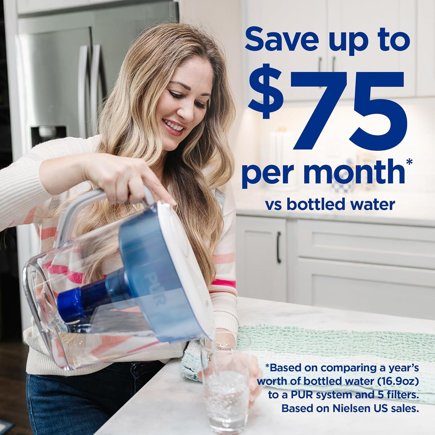 PUR Plus Water Filter Replacement for Pitchers & Dispensers, 6-Month Supply, 3 Count, Blue