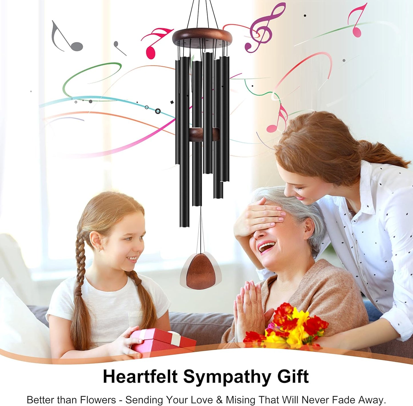 Bursvik Large Aluminium Wind Chimes 37" to Create a Zen Atmosphere Suitable for Outdoor
