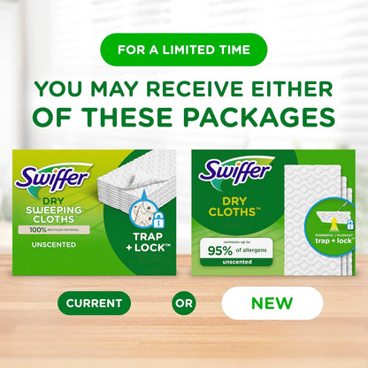Swiffer Sweep + Mop, Dry Pads Refill, Floor Cleaner for Dirt, Dust, Hair, Cleaning Cloths for Mopping Home, Bathroom, Kitchen, Dust Mop, Floor