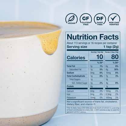 Laird Superfood Non-Dairy Coconut Powder Creamer - Sweet & Creamy + Adaptogens - Superfood Creamer with Functional Mushrooms - Non-GMO